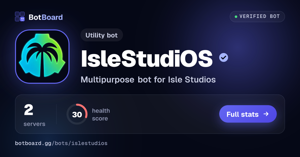 Share card for IsleStudiOS