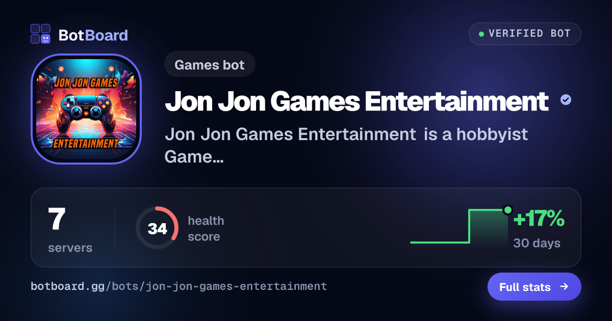 Share card for Jon Jon Games Entertainment