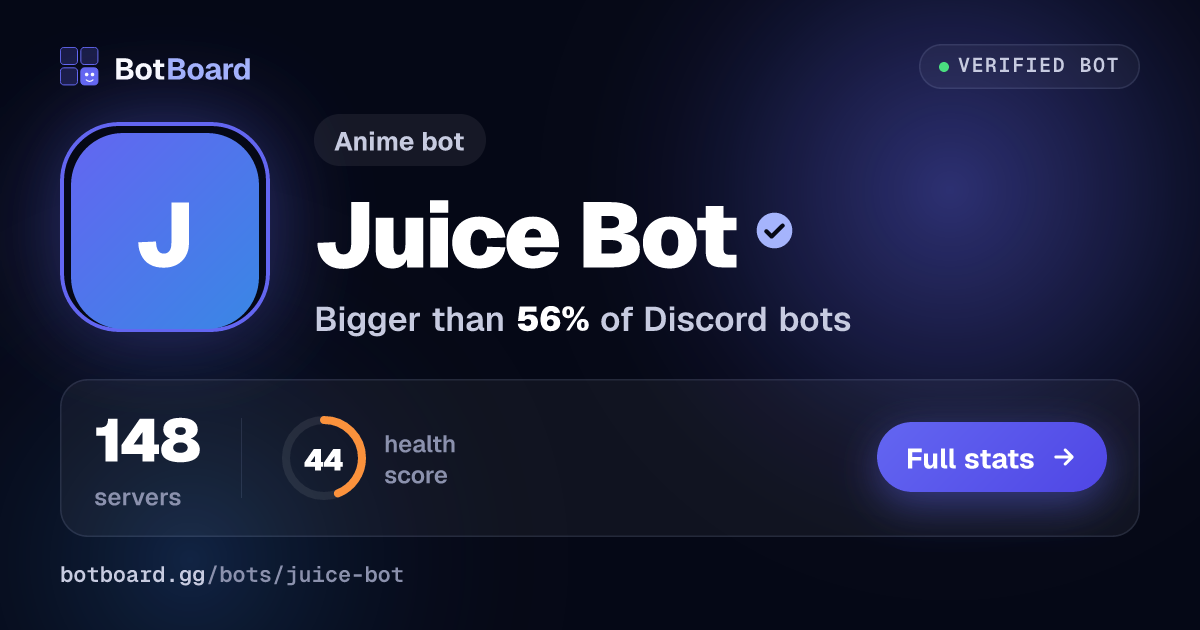 Share card for Juice Bot