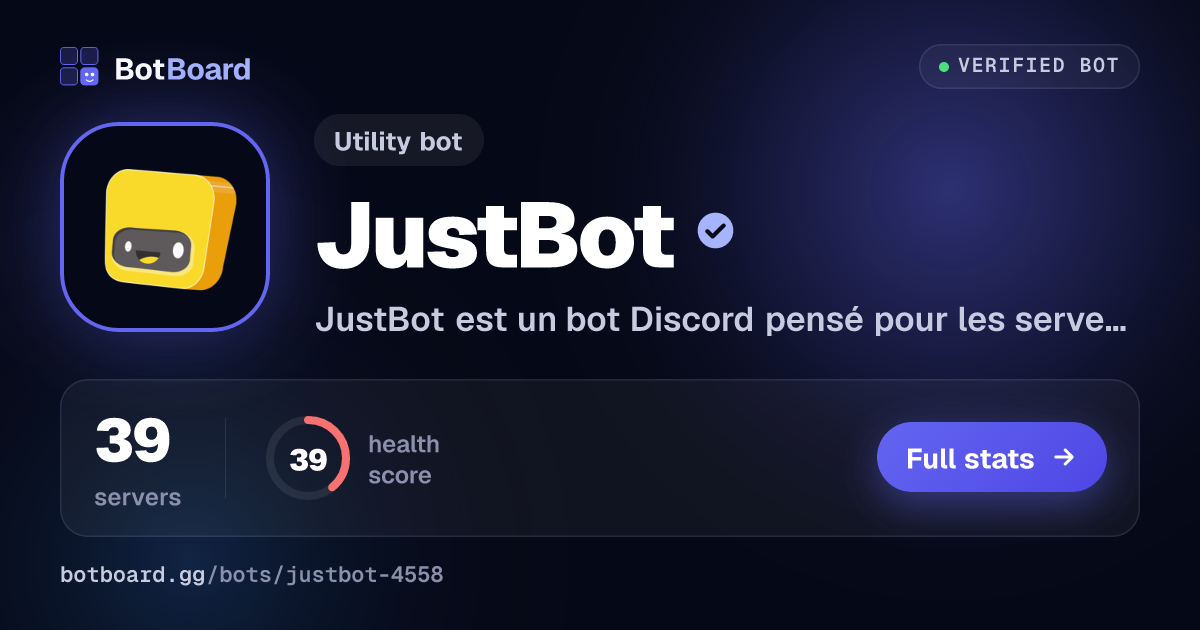 Share card for JustBot