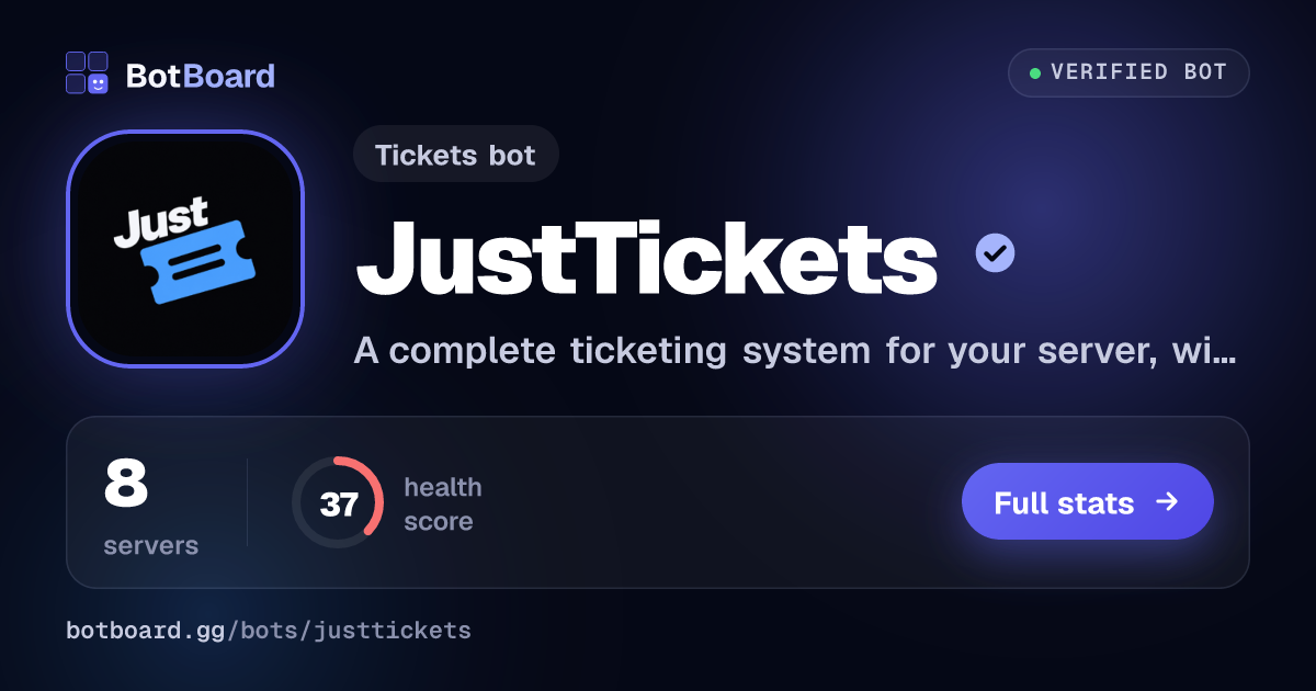 Share card for JustTickets