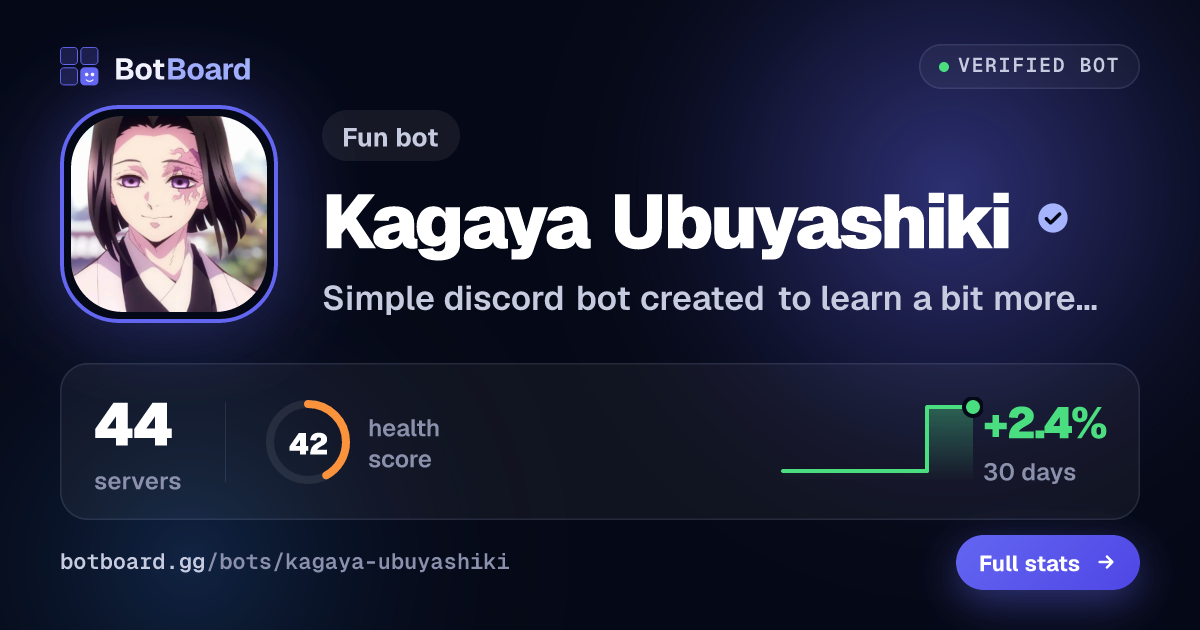 Share card for Kagaya Ubuyashiki