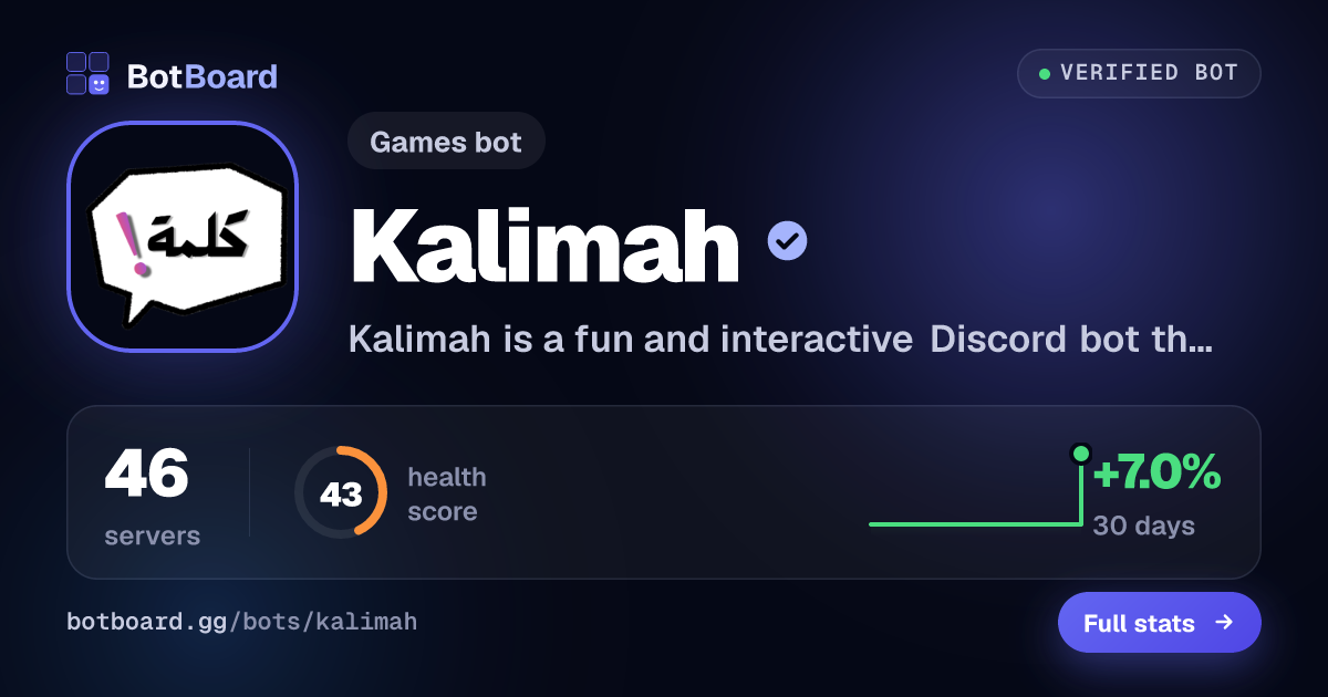 Share card for Kalimah