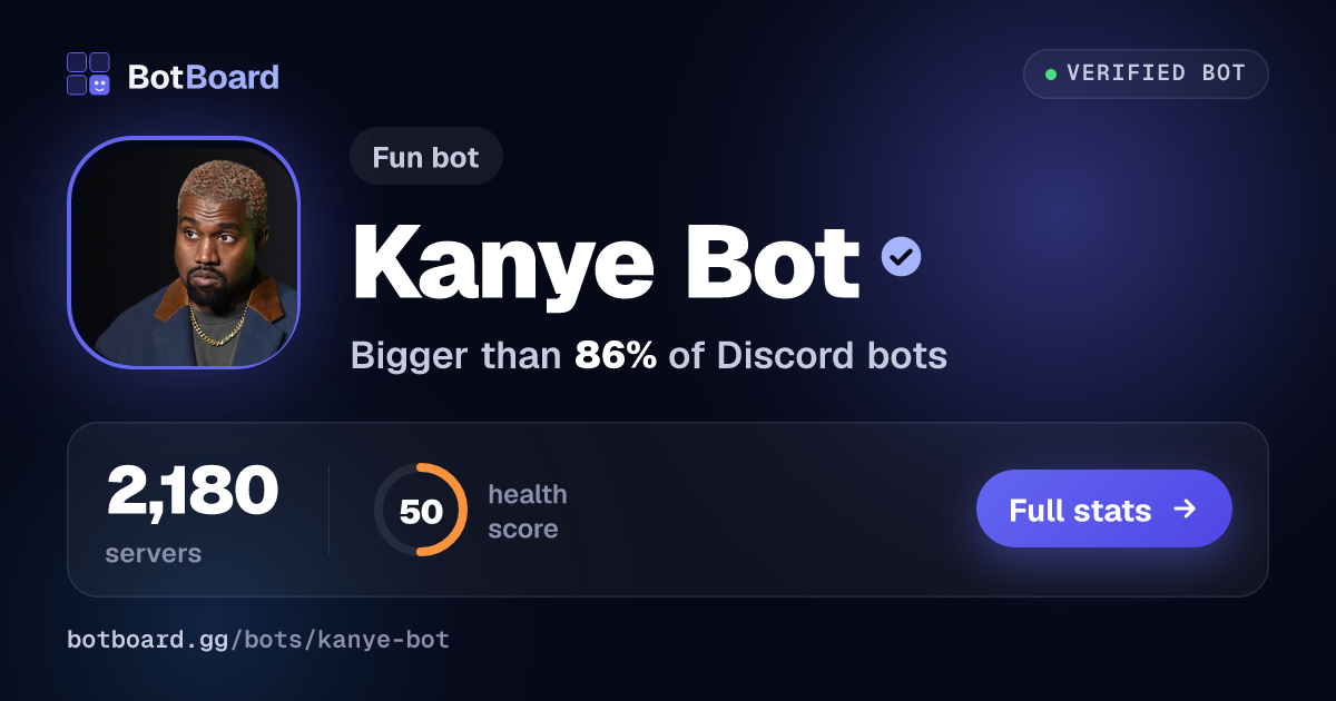 Share card for Kanye Bot