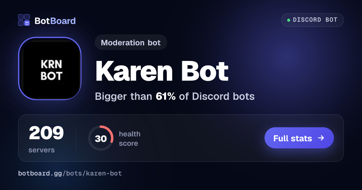 Share card for Karen Bot