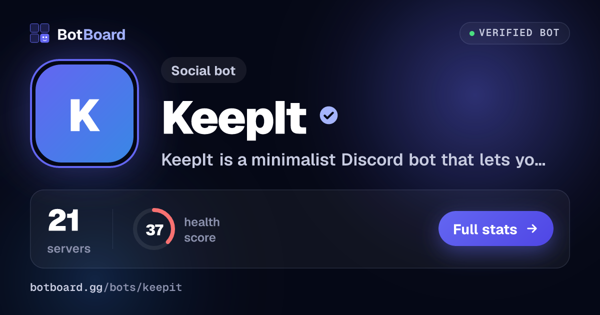 Share card for KeepIt
