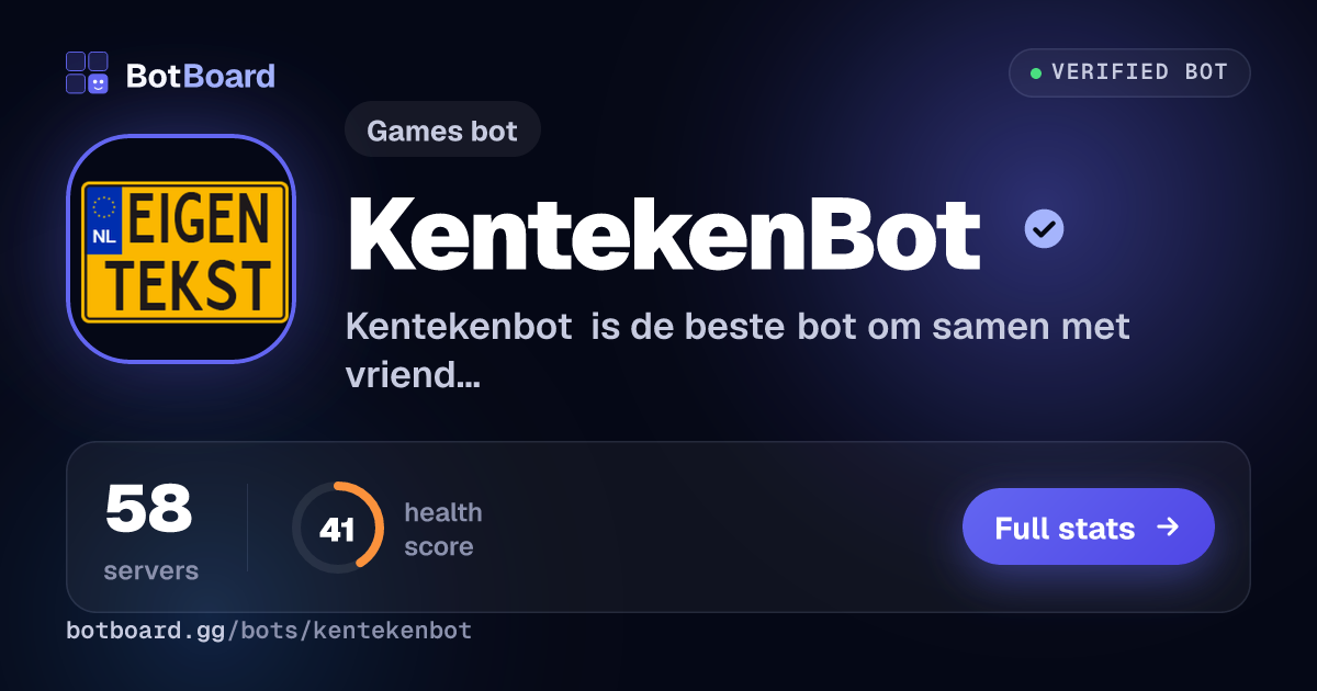 Share card for KentekenBot