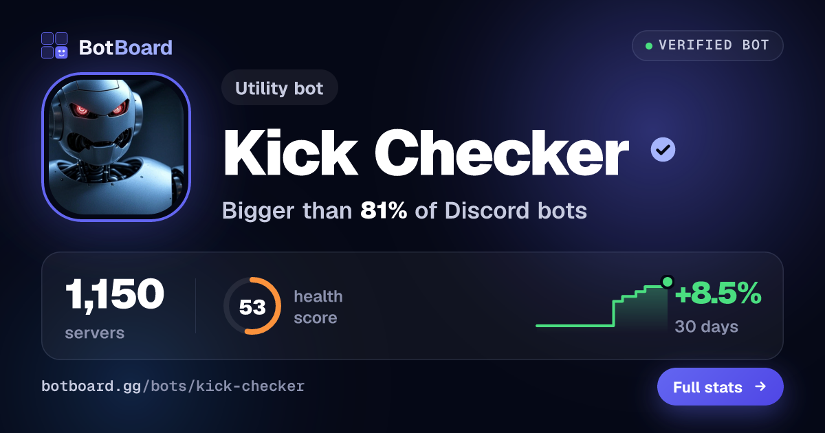 Share card for Kick Checker