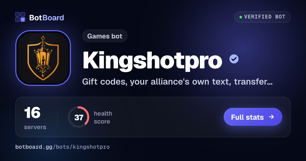 Share card for Kingshotpro