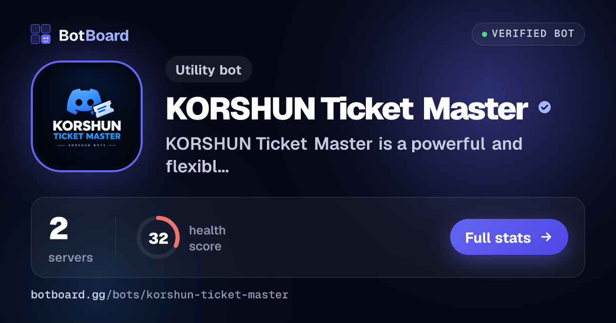 Share card for KORSHUN Ticket Master