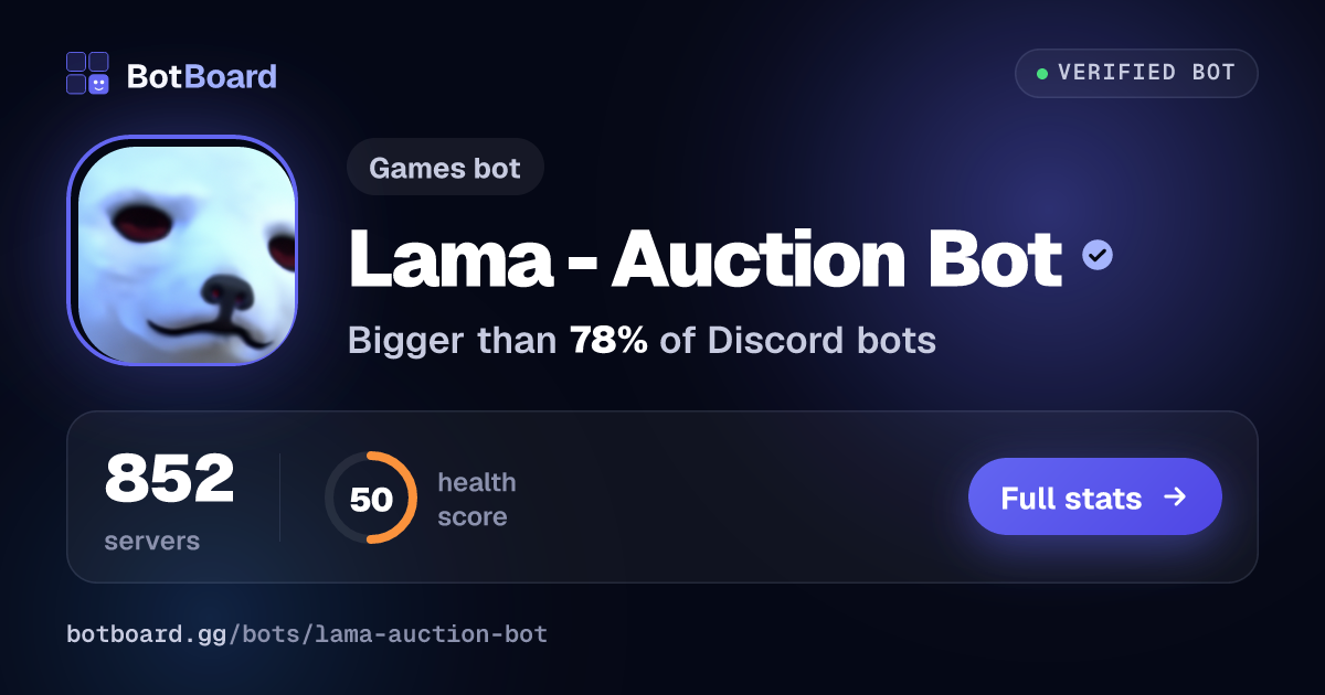Share card for Lama - Auction Bot