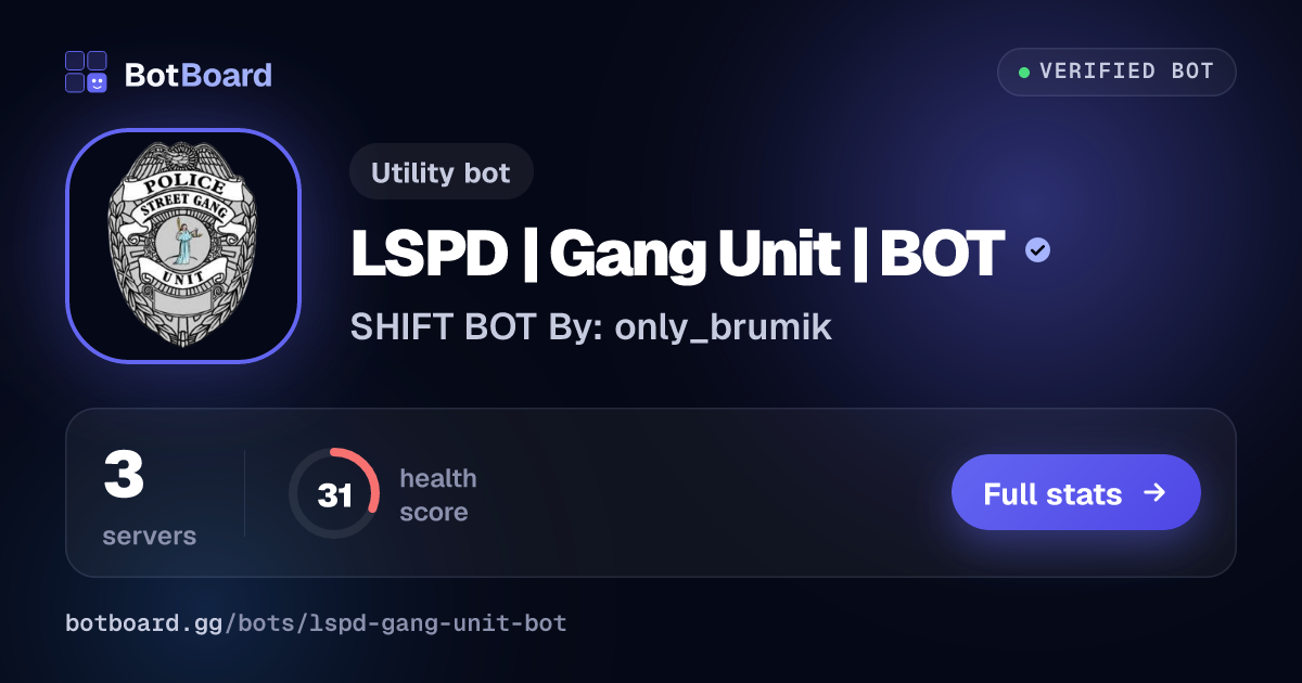 Share card for LSPD | Gang Unit | BOT