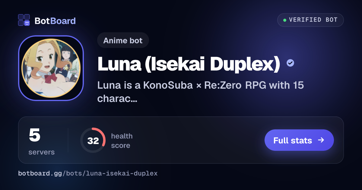 Share card for Luna (Isekai Duplex)