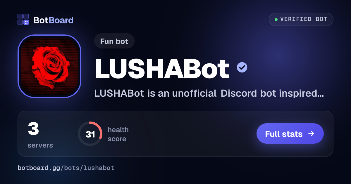 Share card for LUSHABot
