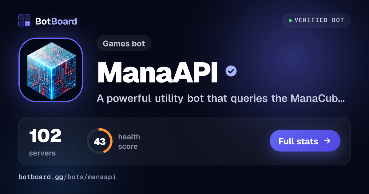 Share card for ManaAPI