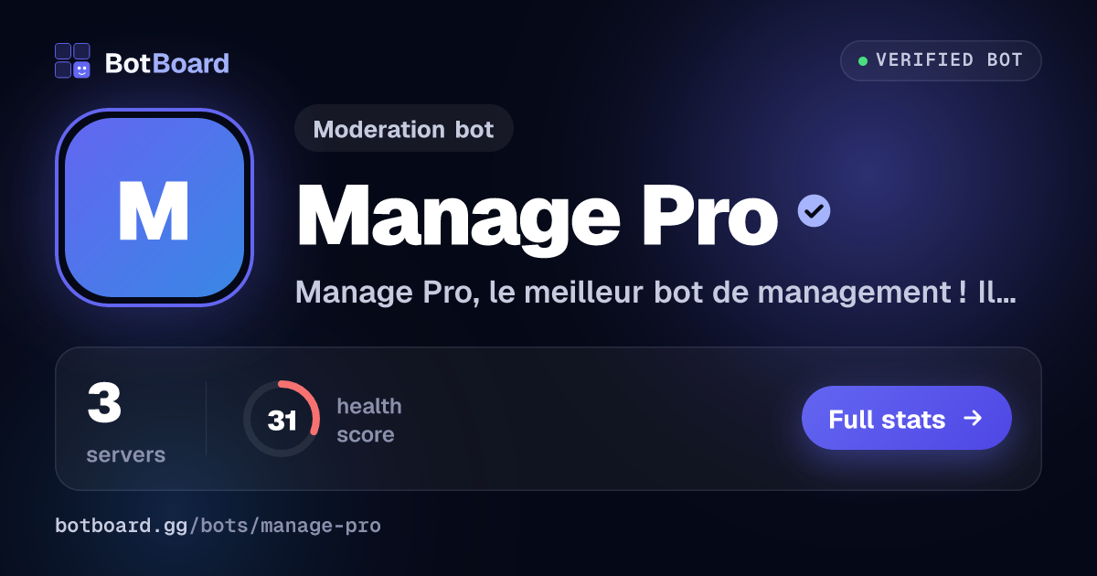 Share card for Manage Pro