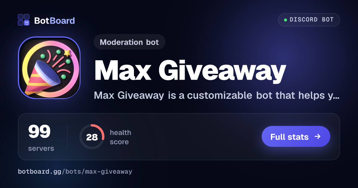 Share card for Max Giveaway