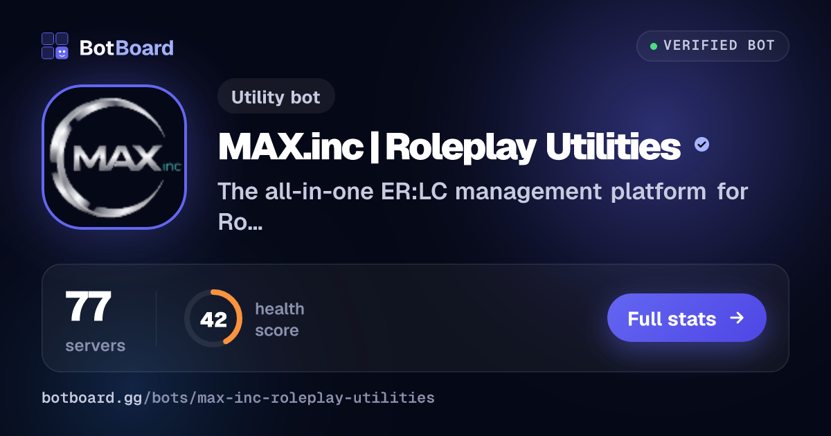 Share card for MAX.inc | Roleplay Utilities