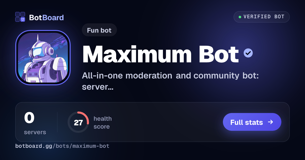 Share card for Maximum Bot