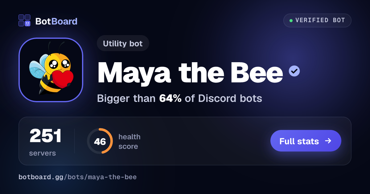 Share card for Maya the Bee