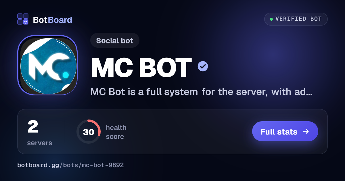 Share card for MC BOT