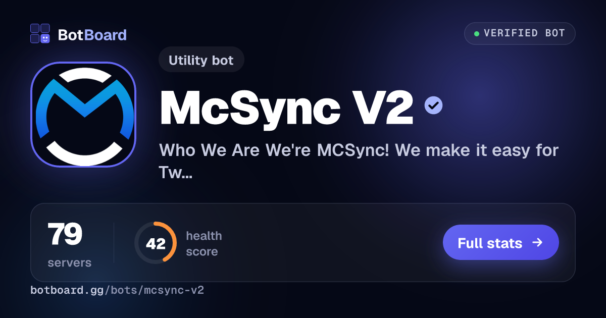 Share card for McSync V2