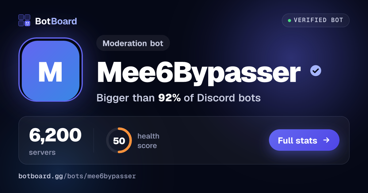 Share card for Mee6Bypasser