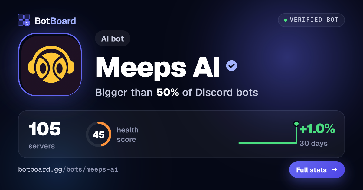 Share card for Meeps AI