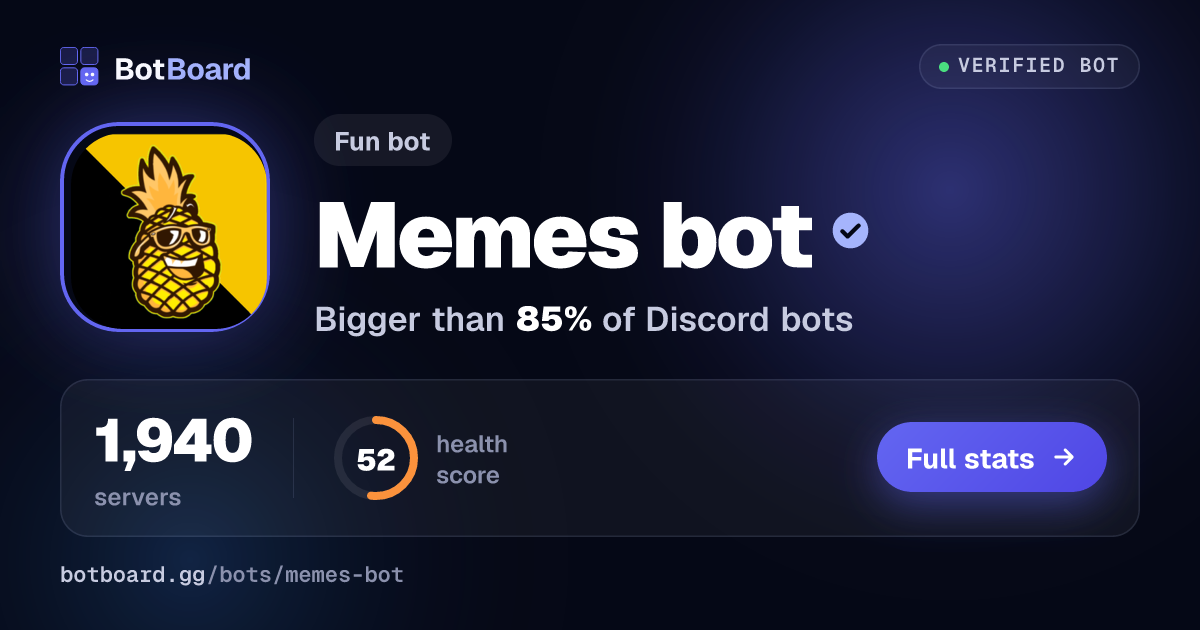 Share card for Memes bot 🍍
