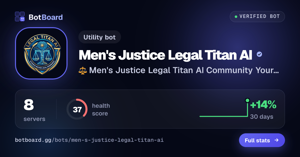 Share card for Men's Justice Legal Titan AI