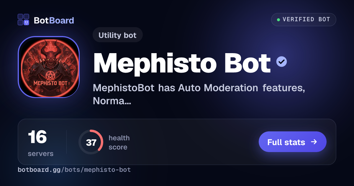 Share card for Mephisto Bot