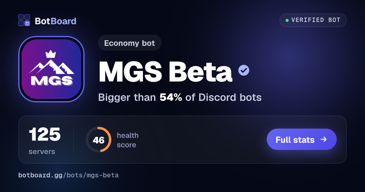 Share card for MGS Beta
