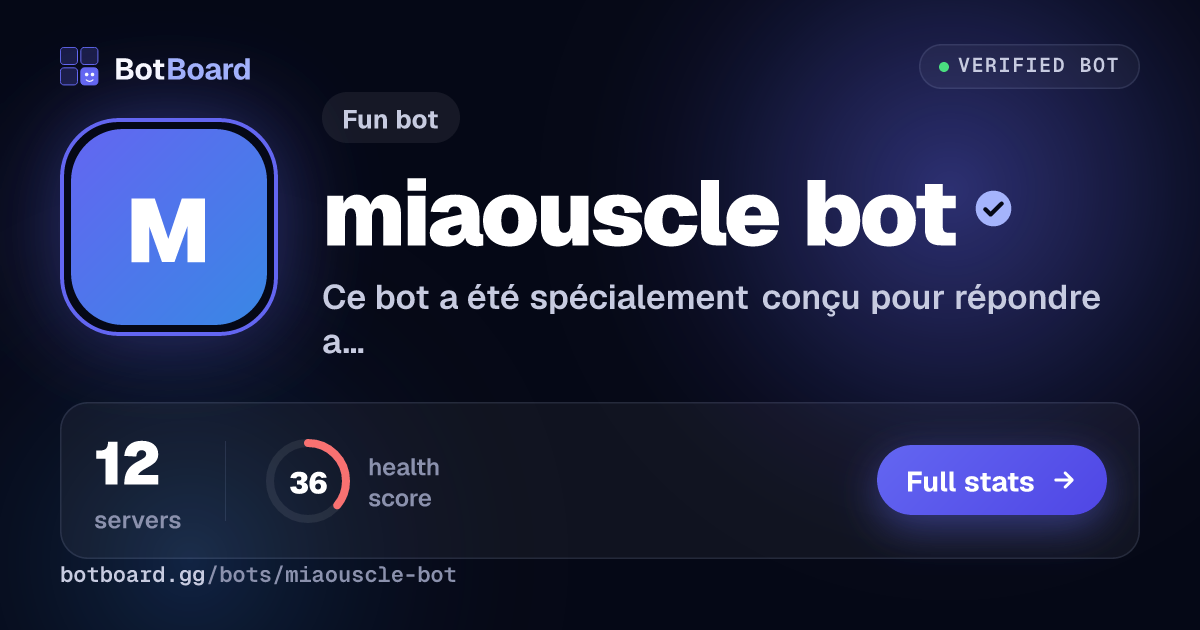 Share card for miaouscle bot