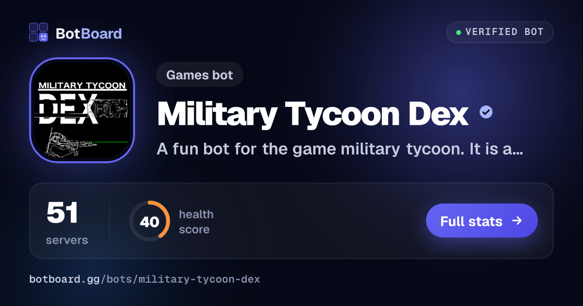 Share card for Military Tycoon Dex