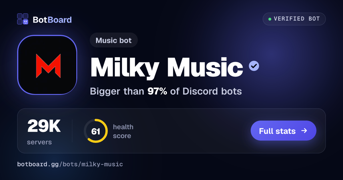 Share card for Milky Music