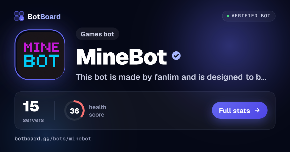 Share card for MineBot