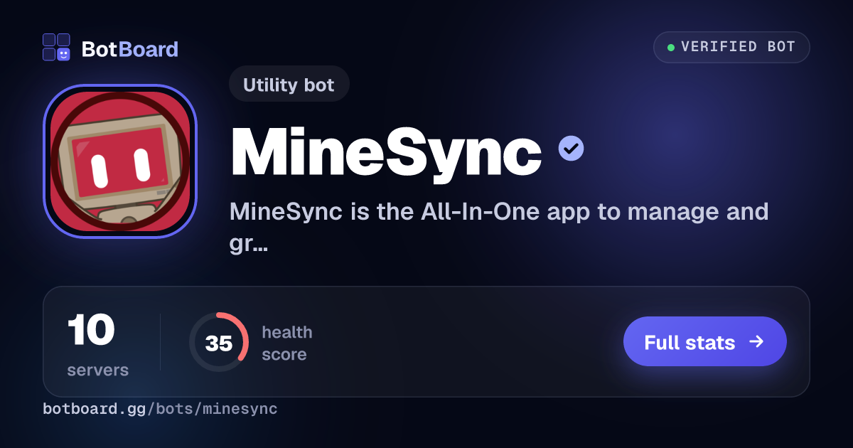 Share card for MineSync
