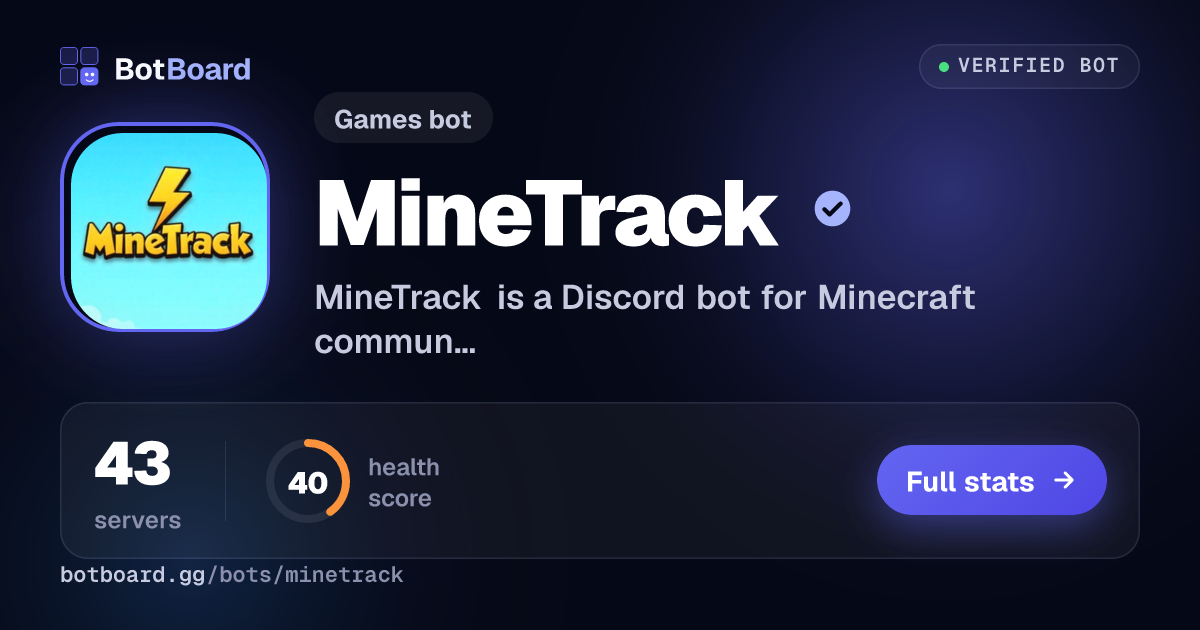 Share card for MineTrack