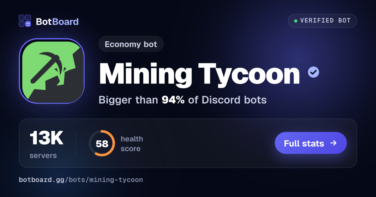Share card for Mining Tycoon