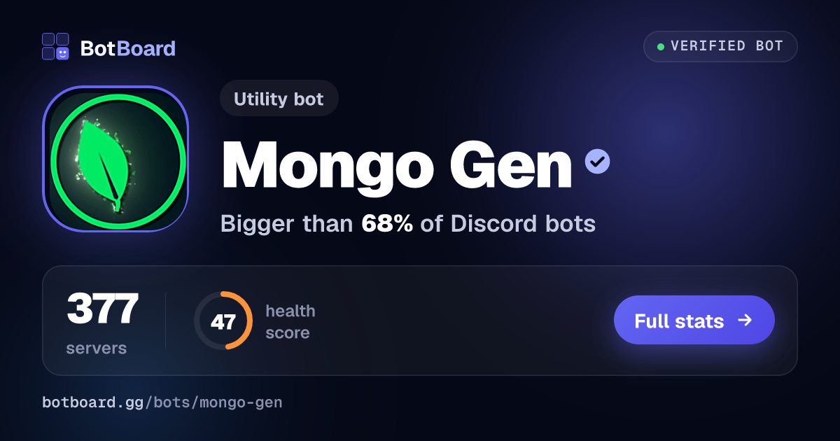 Share card for Mongo Gen