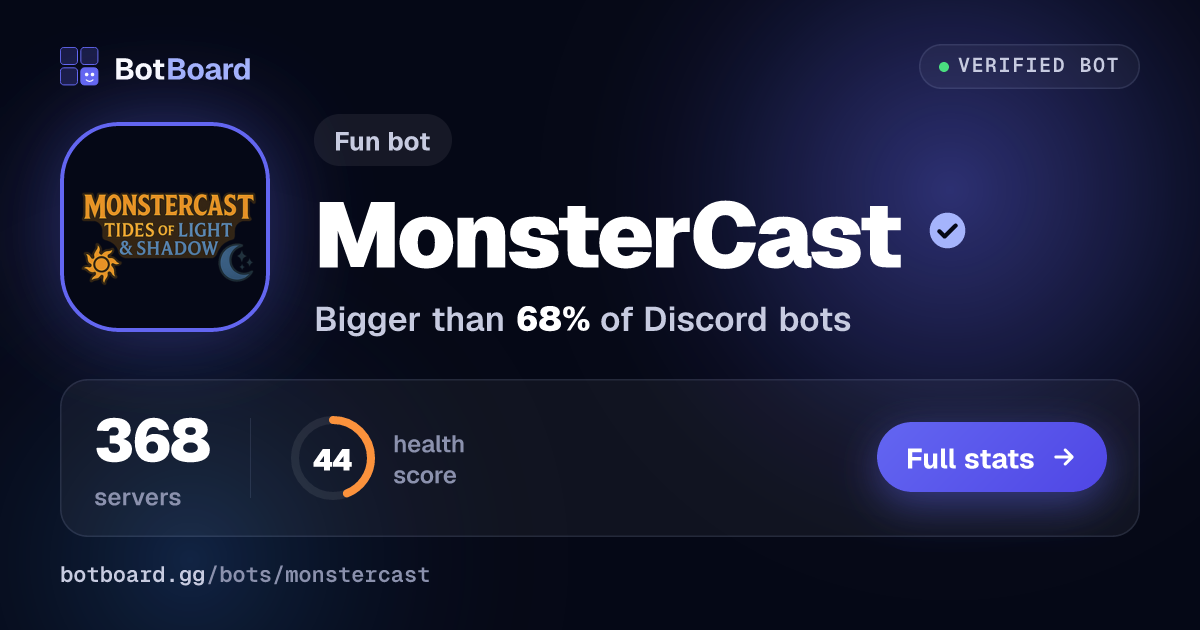 Share card for MonsterCast