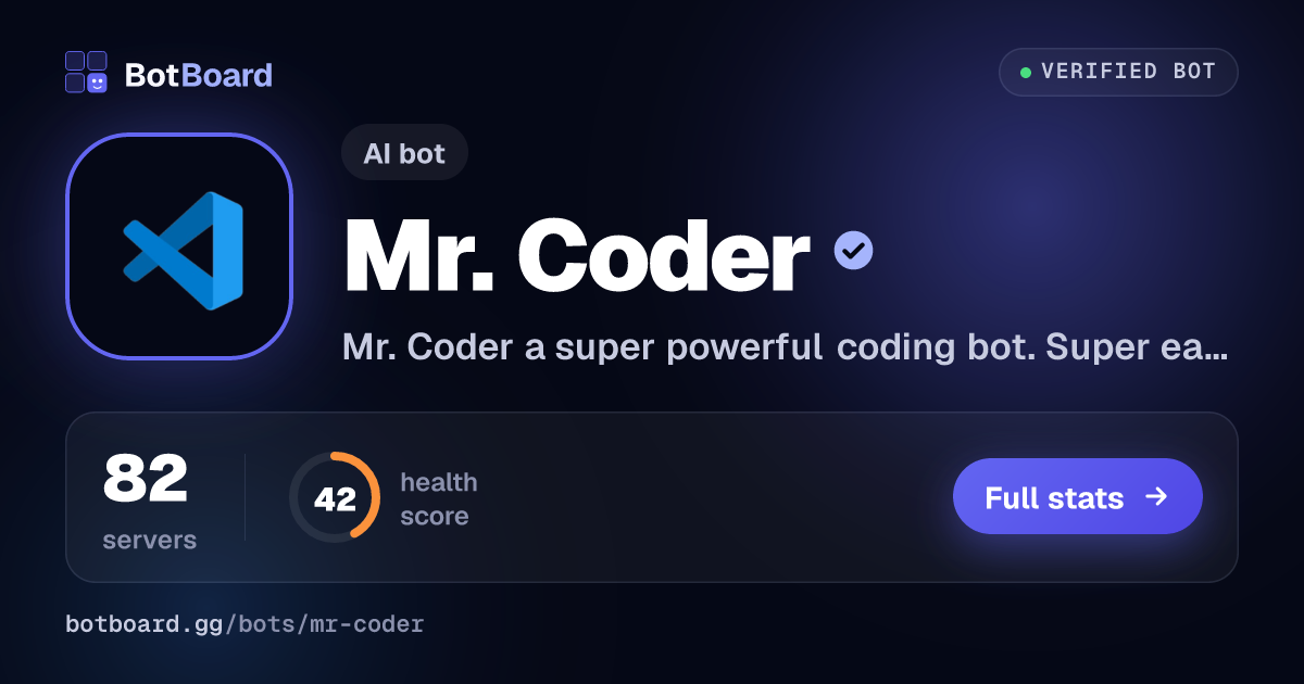Share card for Mr. Coder