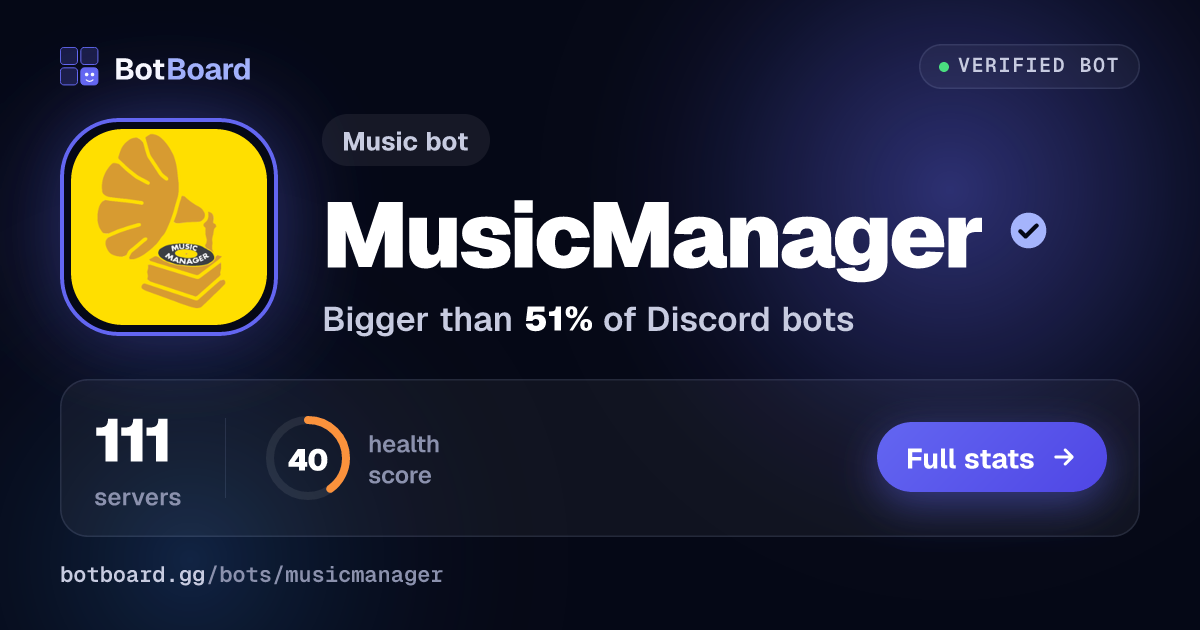 Share card for MusicManager