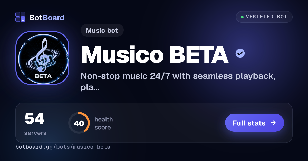 Share card for Musico BETA