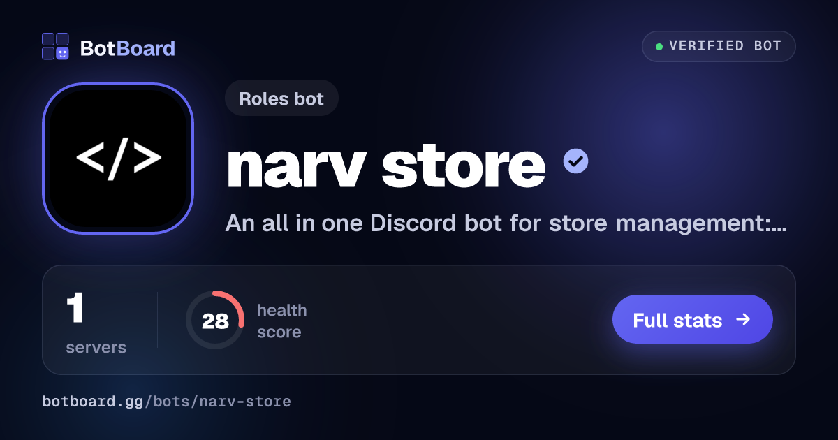 Share card for narv store