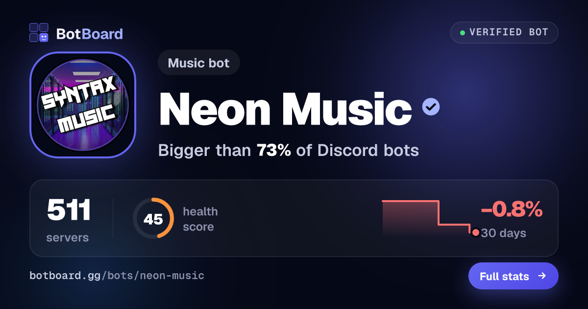 Share card for Neon Music