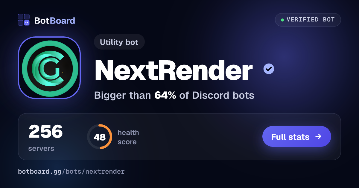 Share card for NextRender