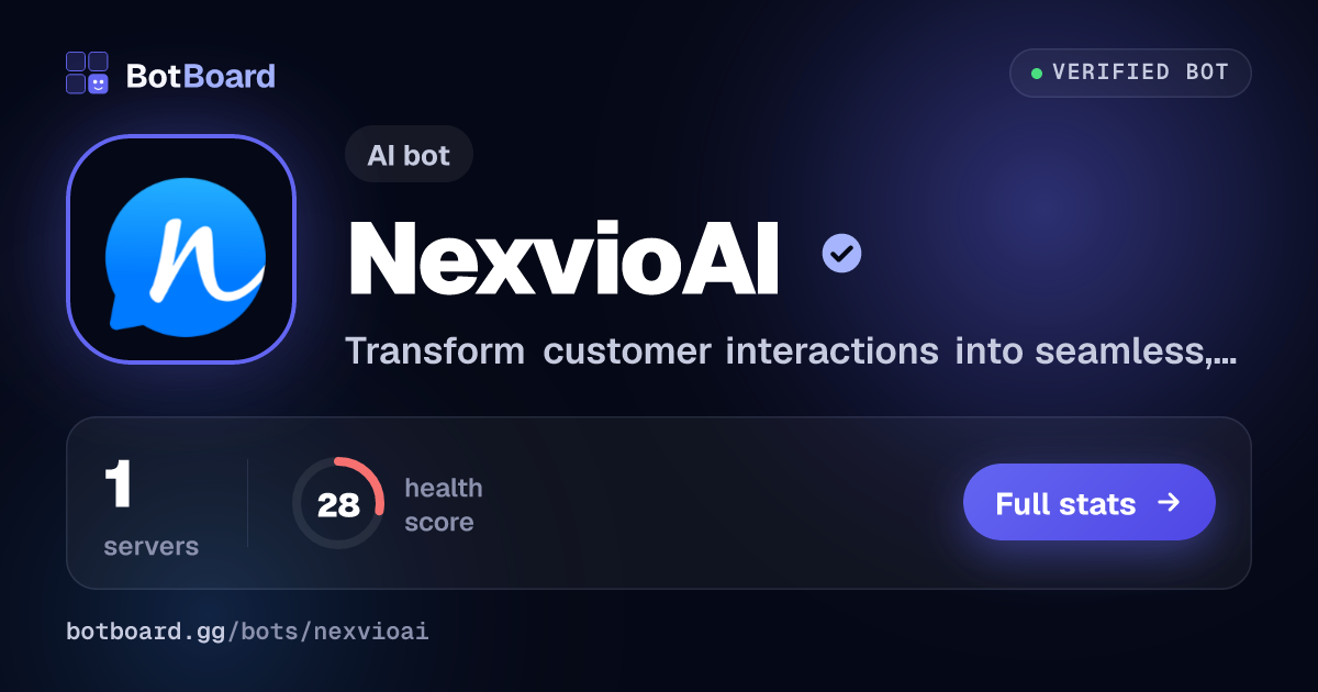 Share card for NexvioAI