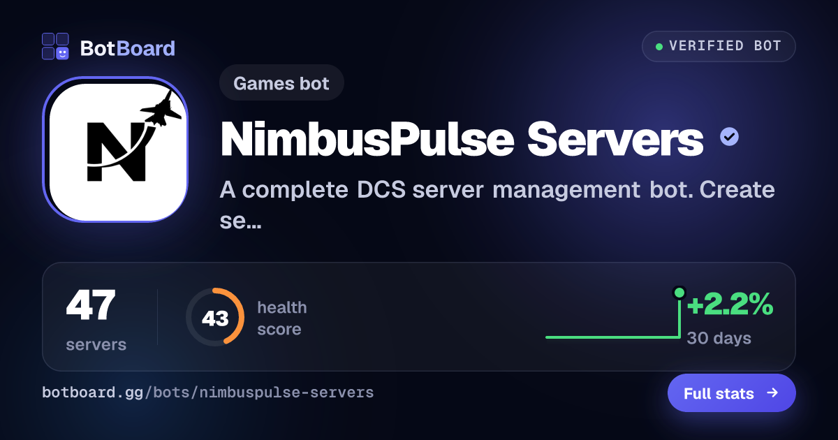 Share card for NimbusPulse Servers