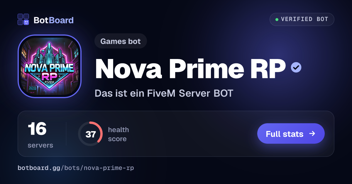 Share card for Nova Prime RP